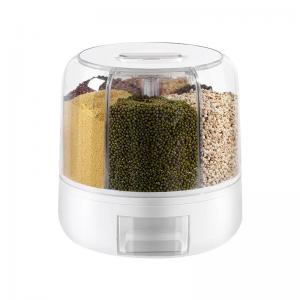 Plastic Rice And Grain Storage Container 360 Rotating Food Dispenser